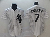 White Sox 7 Tim Anderson White Cool Base Jersey,baseball caps,new era cap wholesale,wholesale hats